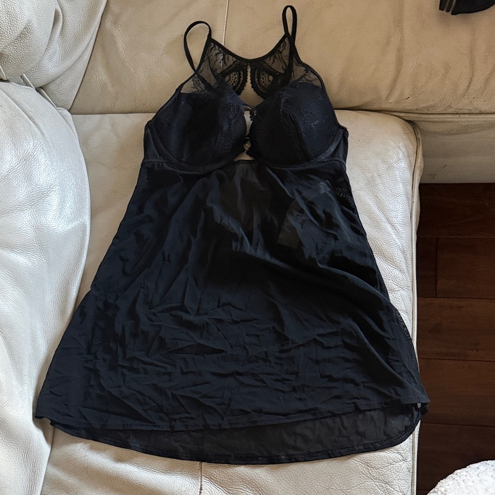 Auden Black Lace Chemise S